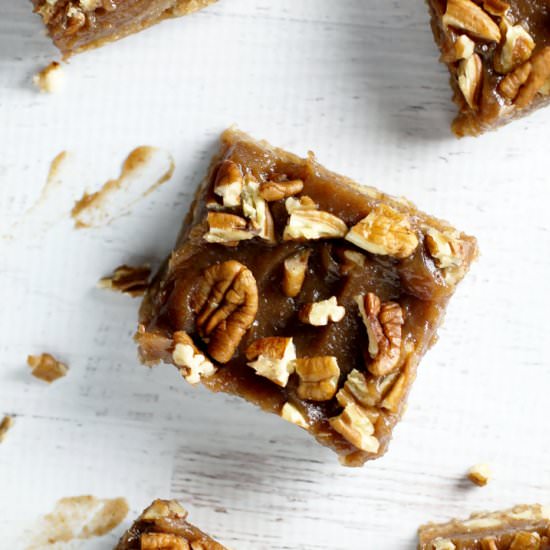 Vegan Caramel Pecan Bars