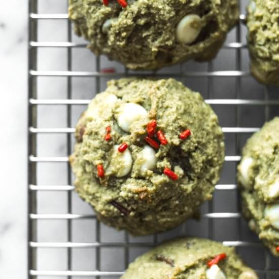 Matcha Cookies with White Chocolate