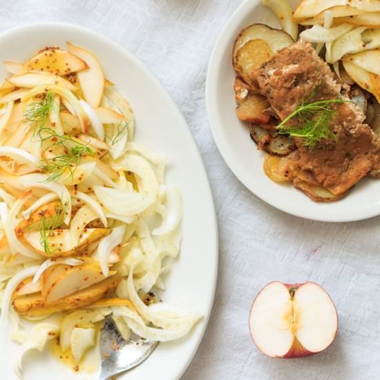 Fennel salad with apples and pears