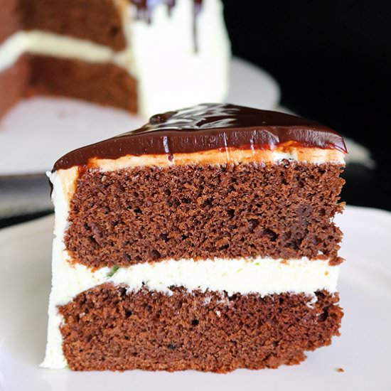 Eggless Chocolate Peppermint Cake