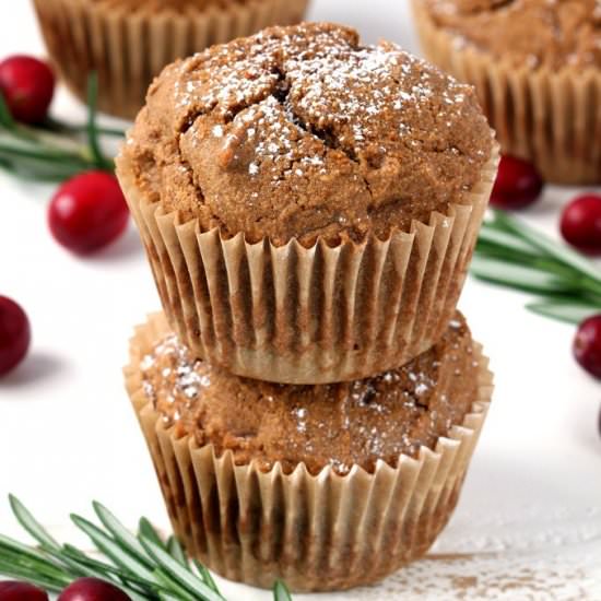 Spelt Flour Gingerbread Muffins