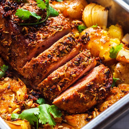Roast Pork Tenderloin and Potatoes