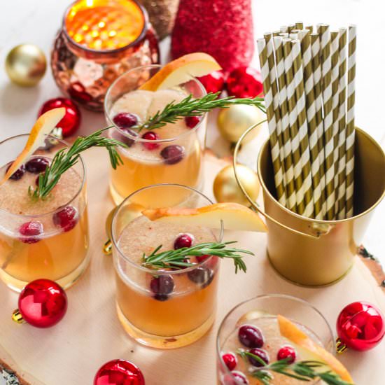Cranberry, Pear, and Rosemary FIzz