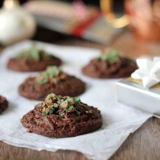 hot chocolate peppermint cookies