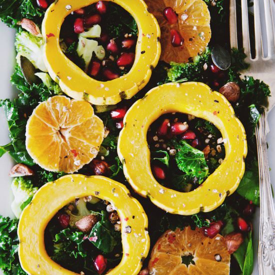 Festive salad with roasted delicata
