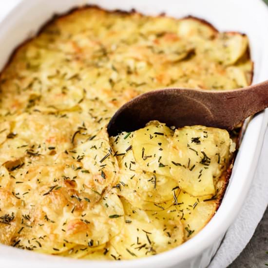 Scalloped Potatoes with Goat Cheese