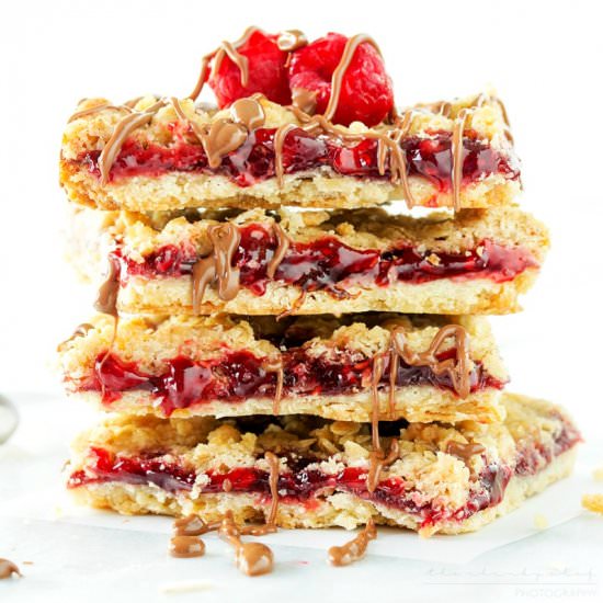 Skinny Raspberry Shortbread Bars