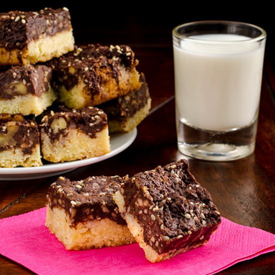 Chocolate Almond Sesame Bars