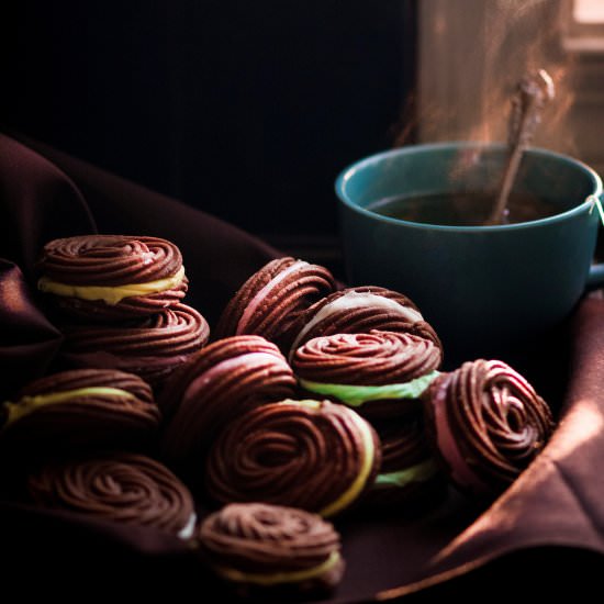 Rose Spritz Sandwich Cookies