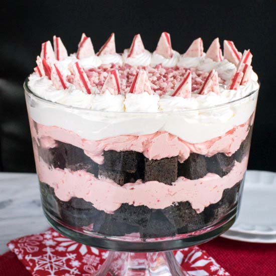 Peppermint Brownie Trifle