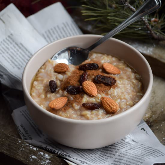 Honey Almond Brown Rice Pudding