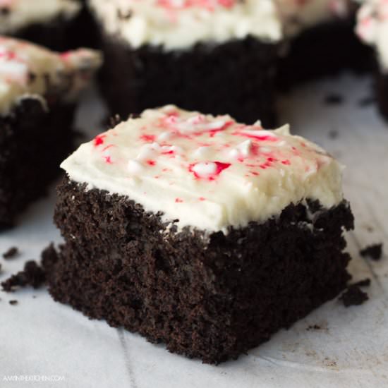 Brownies with Peppermint Mousse