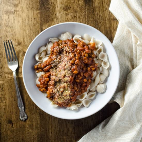Lentil Bolognese