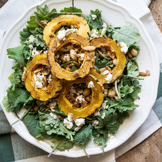 Delicata Squash, Barley and Kale Salad