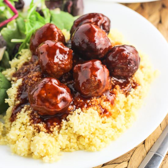 Sweet + Spicy Slow Cooker Meatballs