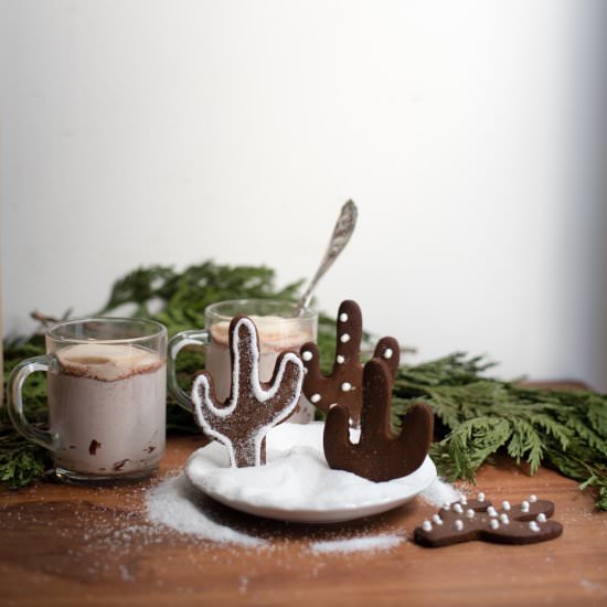 spicy gingerbread cactus cookies