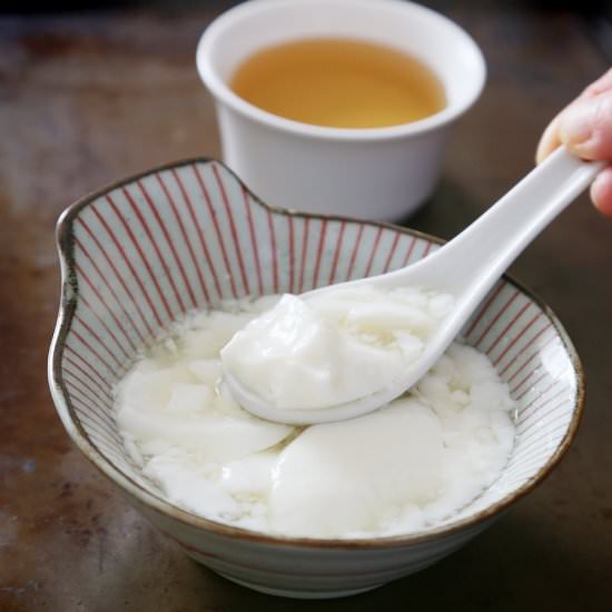 Silken milk curd with rose water