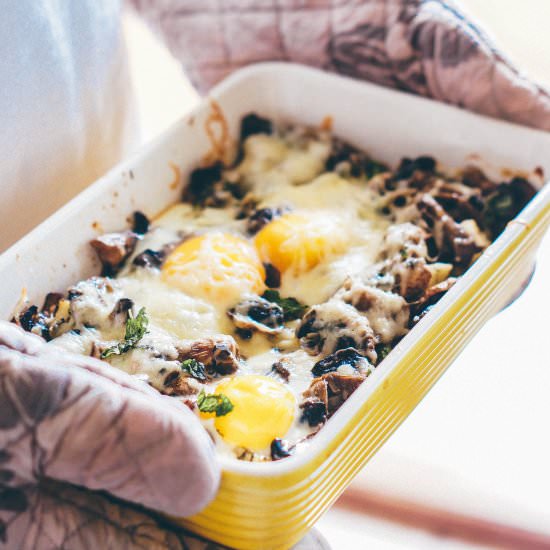 Mushroom and Egg Bake