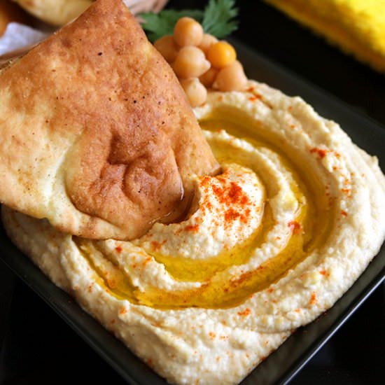 Hummus + Baked Pita Chips