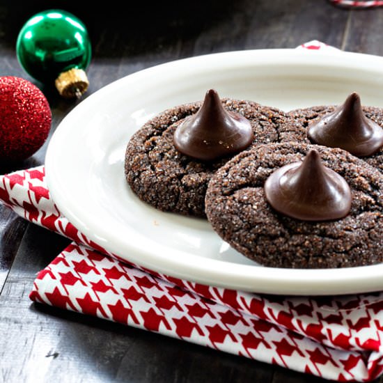 Chocolate Mint Kiss Cookies