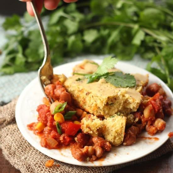 Three Bean Vegan Tamale Pie