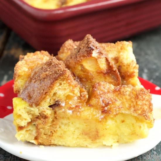 Panettone Eggnog French Toast Bake
