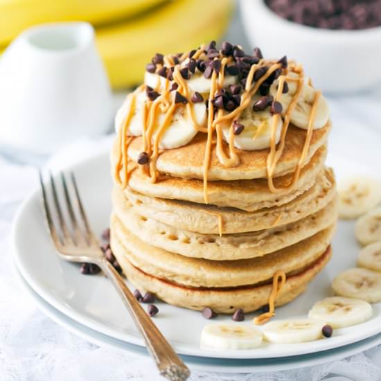 Whole Wheat Peanut Butter Pancakes