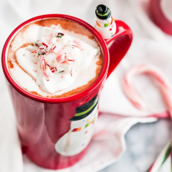 Peppermint Vodka Hot Chocolate