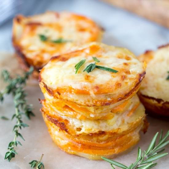 Two Cheese Scalloped Potato Stacks