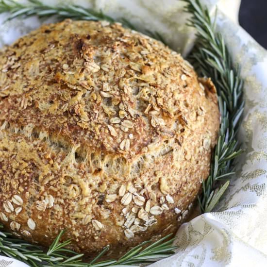 No-Knead Parm Rosemary Garlic Bread