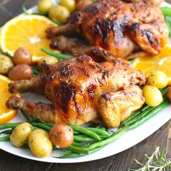 Cornish Hens & Cherry-Bourbon Glaze