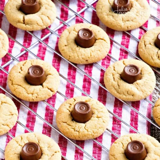 Rolo Peanut Butter Blossom Cookies