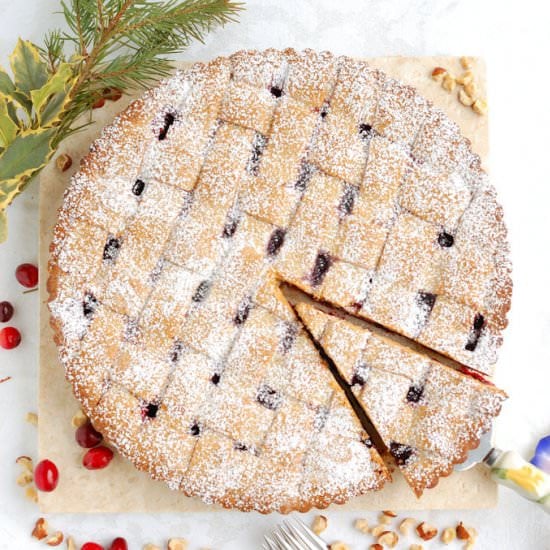 Cranberrry Linzer Tart