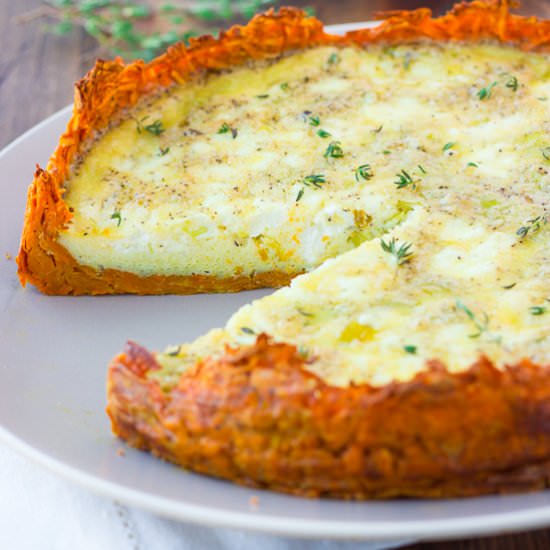Sweet Potato Crust Quiche