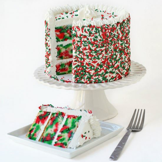 Christmas Tie-Dye Cake