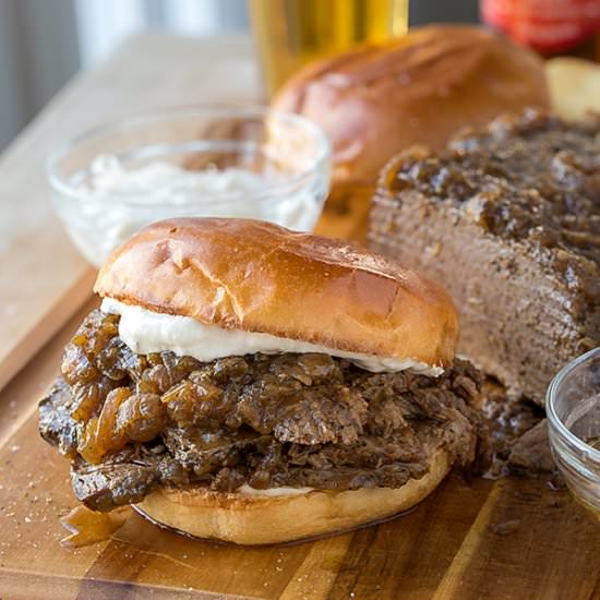 Beer-Braised Brisket Sandwich