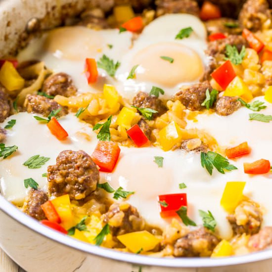 Eggs, Sausage & Hash Browns Skillet
