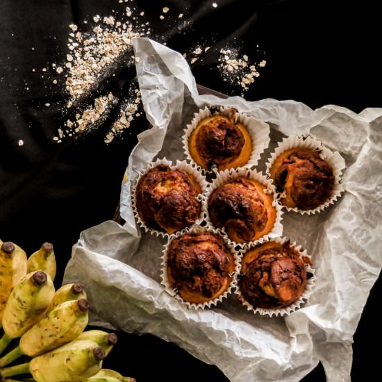Nutella and Oat Banana Muffin