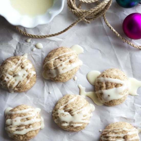 Eggnog Snickerdoodles and Rum Glaze