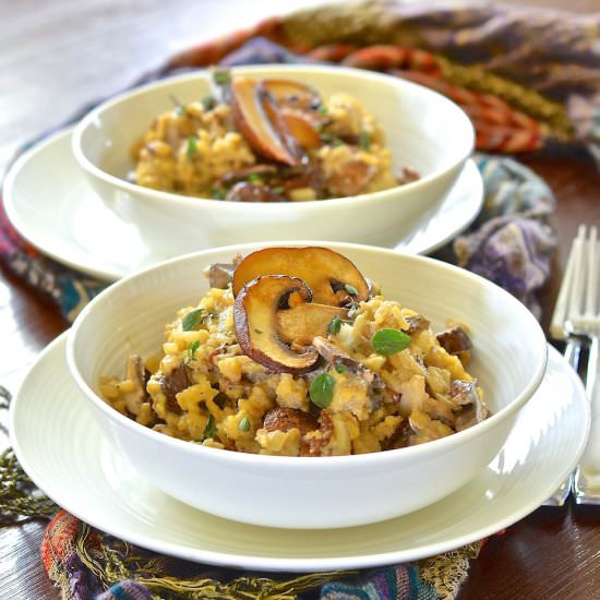 Vegan Garlic Mushroom Risotto