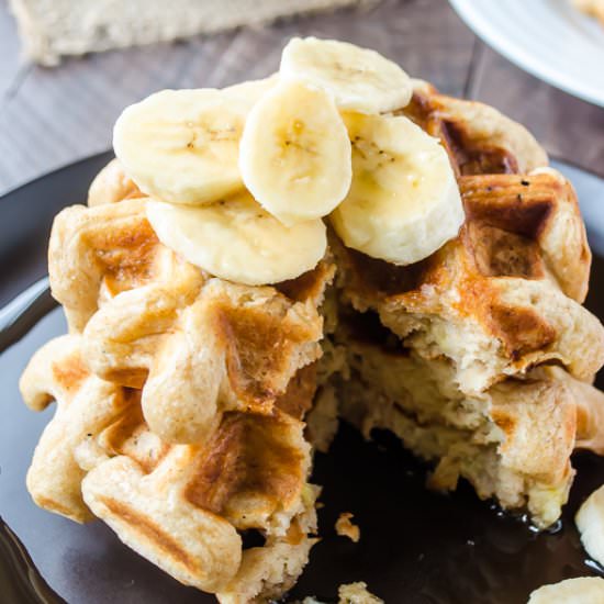 Whole Wheat Banana Greek Yogurt Waffles