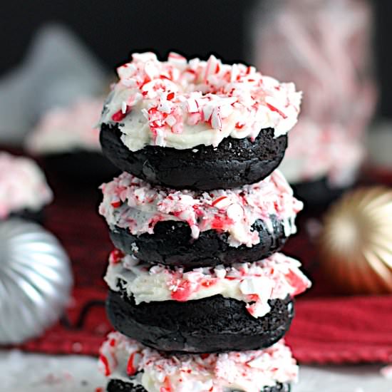 Chocolate Peppermint Cake Donuts
