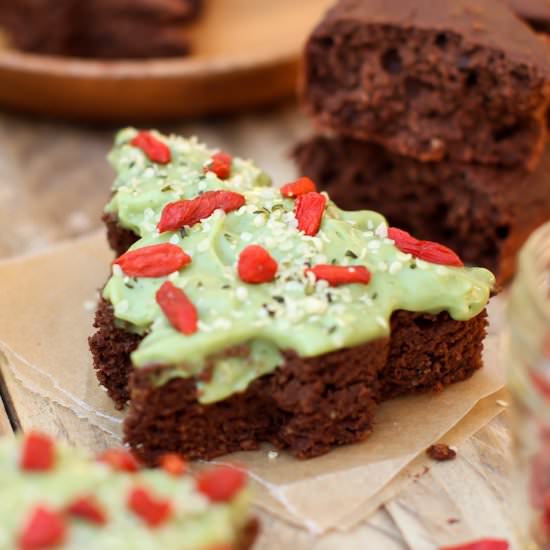 Vegan Christmas Tree Brownies