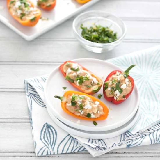 Feta and Hummus Stuffed Mini Pepper