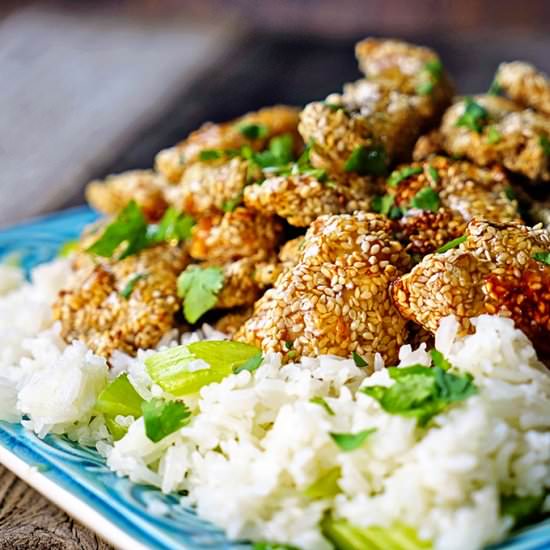 Baked Sesame Chicken with Honey