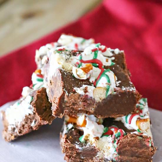 Chocolate Covered Pretzel Fudge