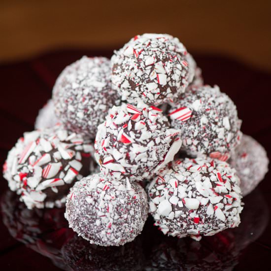 Easy Candy Cane Chocolate Truffles