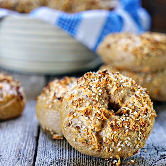 Sourdough Wheat Everything Bagels