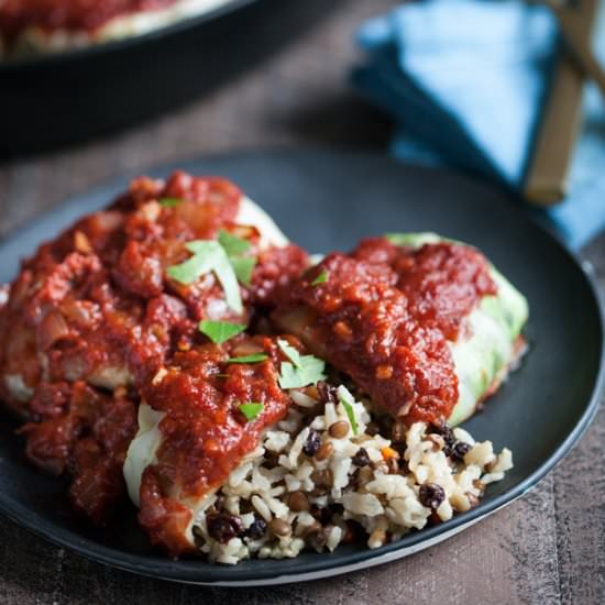 Stuffed Cabbage Rolls with Rice