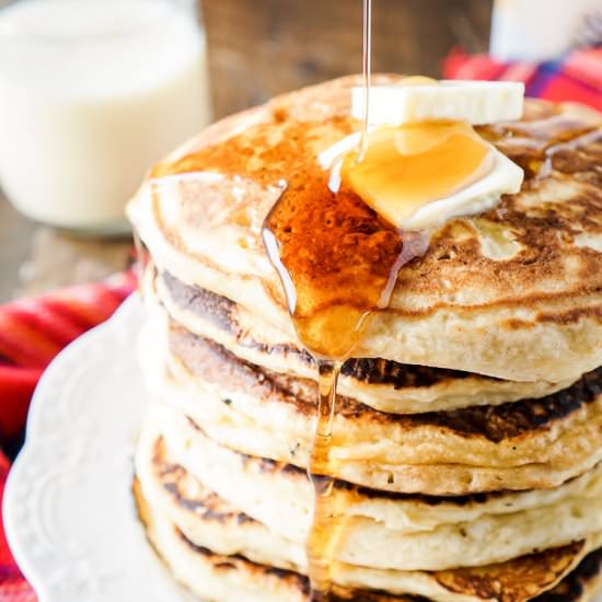Eggnog Ricotta Pancakes